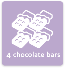4 chocolate bars